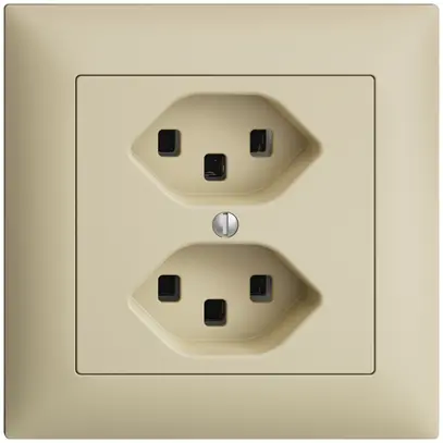 Presa INC 2×T23 16A EDIZIOdue vanille, con morsetti innest. 