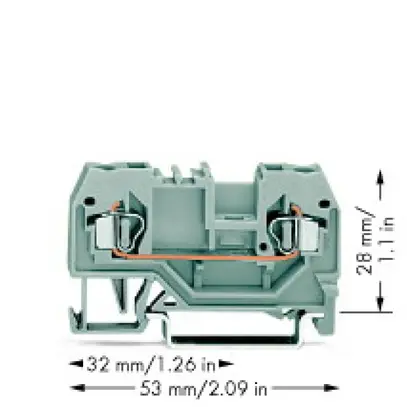Morsetto di passaggio WAGO 2.5mm² 2L grigio 