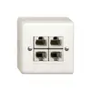 Scatola di raccordo AP standard 4×RJ45 bianco 