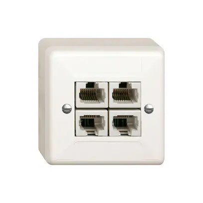Scatola di raccordo AP standard 4×RJ45 bianco 
