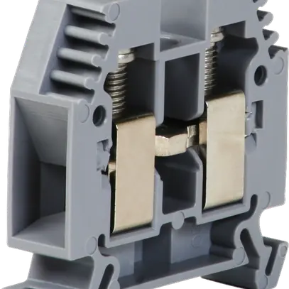 Borne de passage joignable Woertz 6…16mm² 76A 1000V vis 2×1 rail DIN 35mm gris 