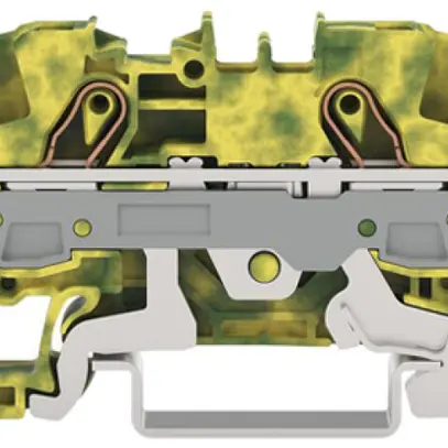 Borne de terre joignable WAGO TOPJOB S 6mm² Push-in 4×1 DIN35 vt/jn 