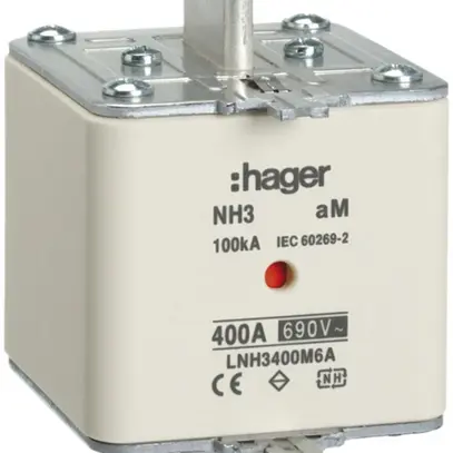 Fusibile HPC Hager DIN000 400VAC 80A gG/gL segnalatore doppio antiruggine 