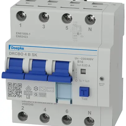 FI/LS-Schalter Doepke DRCBO 4 SK 3LN 400V B 16A 0.03A Typ B 6kA 