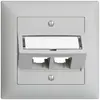 UP-Montageset S-One EDIZIOdue FMI für 2×RJ45 schräg, hellgrau 