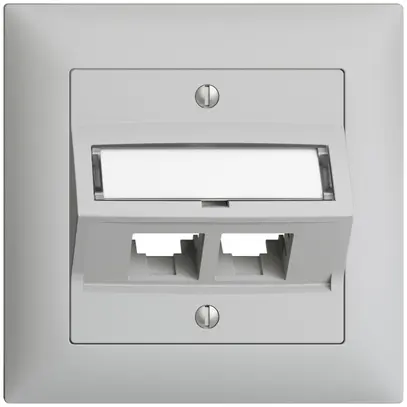 Kit di montaggio INC S-One EDIZIOdue FMI per 2×RJ45 obliquo, grigio chiaro 