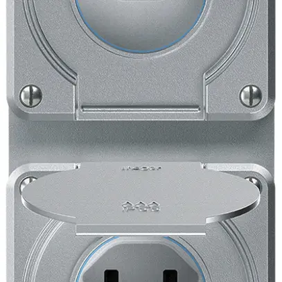 Combinazione INC robusto 2×1, 2×presa T23 IP55 alluminio 