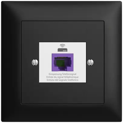 Presa ritorno INC EDIZIOdue FMI 1×RJ45 p.Swisscom VoIP, 8 poli, UTP, nero 