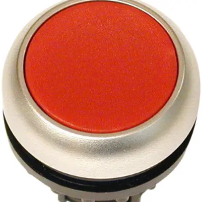 Pulsante ETN RMQ piatta O rosso, permanente, anello cromato 