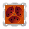 Presa INC kallysto 3×T13 arancione con piastra di fissaggio 