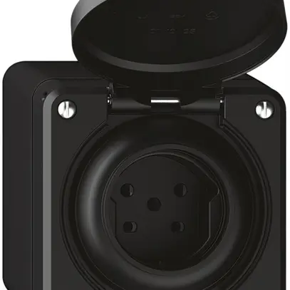 Presa AP robusto 1×tipo 15 IP55 nero 