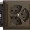 Prise INC 3×T23 16A 53mm, EDIZIOdue coffee, avec bornes enf. 