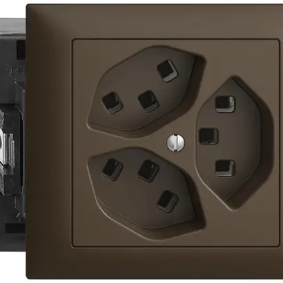 Prise INC 3×T23 16A 53mm, EDIZIOdue coffee, avec bornes enf. 