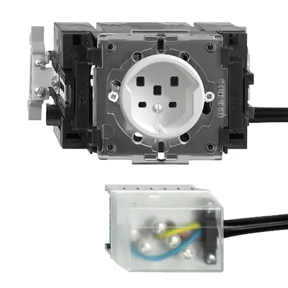 Presa INS FH T25 16A bianco 53mm Snap per Ecobus power 