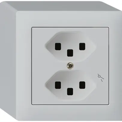 Presa AP Hager kallysto 2×T23 1×S Q grigio chiaro 