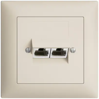 Presa di raccordo INC 2×RJ45/s 8P sep.EDIZIOdue crema ITplus 
