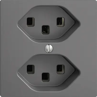 Presa EDIZIOdue 2×T23 grigio scuro 16A, con morsetti innest. 