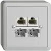 Presa AP SOHO 2×TT/2×RJ45/u sep.ITplus EDIZIOdue grigio chiaro 