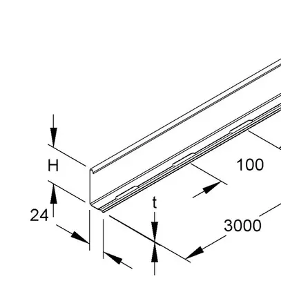 Séparateur Niedax, 80×3000mm, é=0.9 mm, en acier zingué à chaud 