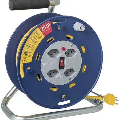 Enrouleur de câble STERO LOOP grd.0 4×T13 25m TD3×1 mm² bleu/gris 