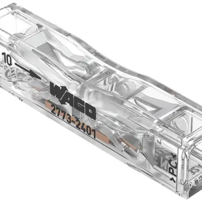 Connettore passante WAGO 2773 senza leva 2×4mm² trasparente 