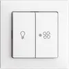 Interrupteur pour lumière+ventilation EDIZIOdue blanc, contrôle, LED jaune 