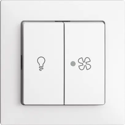 Interr. per luce e ventilazione EDIZIOdue bianco, LED giallo 