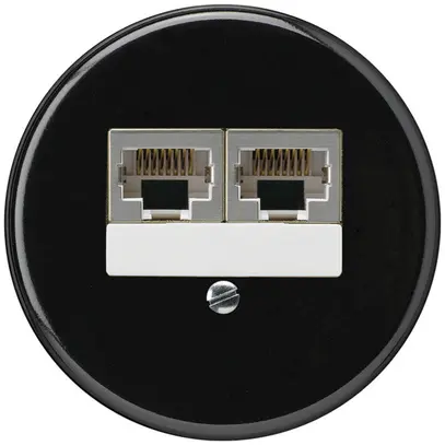 Inserto per scatola INC basico 2×RJ45s separato nero 