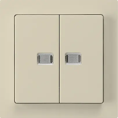 Interrupteur poussoir lumineux ENC kallysto 1/3+3/1L avec 2 lentilles beige 