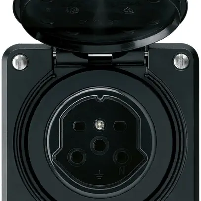 Presa INC HA robusto tipo 15 con morsetti a innesto con coperchio nero 