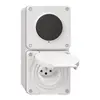Combinaison NAP NEVO, interrupteur à poussoir schéma 3/1L + prise type 13, blanc 