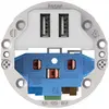 Inserto per presa 2×USB & T13/23 Hager montaggio E 2400mA 