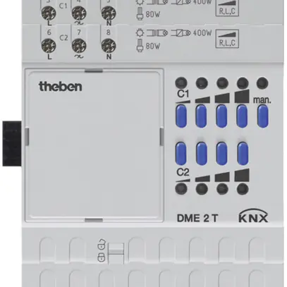 Attuatore-variatore KNX AMD Theben 2×400W modulo ampl. 