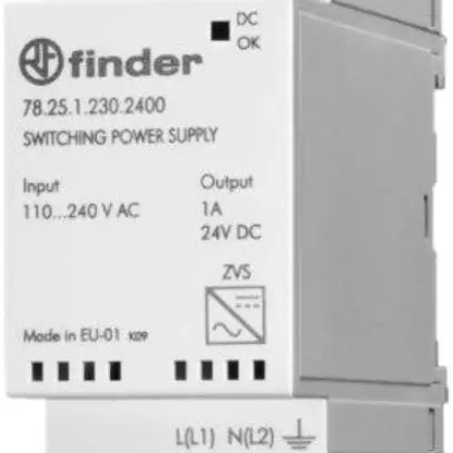 Alimentazione commutazione INS Finder 78.25 In 110…240VAC/220VDC Out 25W 24VDC 