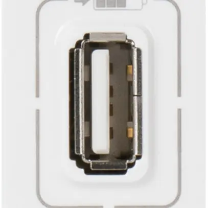 Presa di carica USB MOS 1 modulo, singolo bianco 