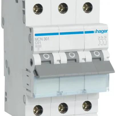 Disgiuntore Hager MCB 3P 415V tipo C 1A Icn 6kA 3UM 