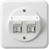 Insert pour prise ENC basico C cat.6 2×RJ45/s sortie oblique blanc 