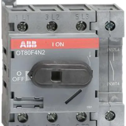 Interrut.carico ABB 80A/400V 4L, AC22A, 4.pol a destra grigio chiaro 