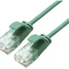 Patchkabel RJ45 ROLINE Slim, Kat.6A U/UTP, rund, grün, 1m 