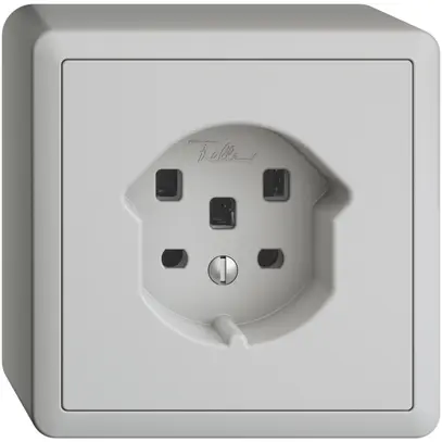 Prise AP EDIZIOdue T25 16A gris clair, avec bornes enf. 