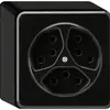 Presa AP basico 3×tipo 13 nero h=54mm 