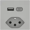 Presa di ricarica USB EDIZIO.liv SNAPFIX® USB A+C/T13 3A 230VAC grc 