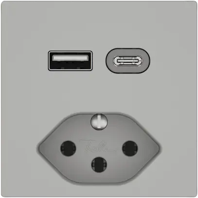 Presa di ricarica USB EDIZIO.liv SNAPFIX® USB A+C/T13 3A 230VAC grc 