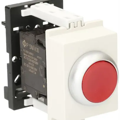 REG-Leuchttaster K&N, 24VAC/DC, 1S 6A, 2TE, Kalotte rot 