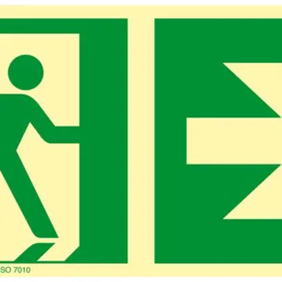 Piktogramm Rettungsweg nach rechts, 150mm 
