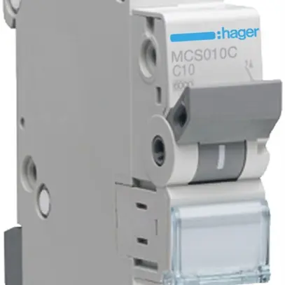 Disjoncteur Hager MCB quickconnect 1P 230V type C 10A Icn 6kA 1UM 