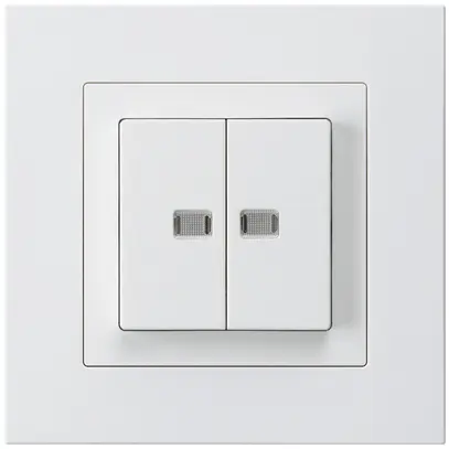Interruttore pulsante luminoso INC kallysto.pro 1/3+3/1 con 2 lenti bianco 