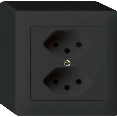 Prise AP kallysto 2×T13 noir avec sécurité enfants 