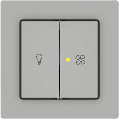 Interrupteur à poussoir lumineux EDIZIO.liv SNAPFIX® lum&vent.3/3/1L KS jn grc 