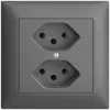 Prise ENC EDIZIOdue 2×T13 gris foncé 